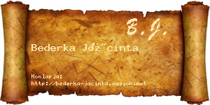 Bederka Jácinta névjegykártya